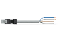 pre-assembled connecting cable; Eca; Plug/open-ended; 4-pole; Cod. B; Control cable 4 x 1.0 mm; 5 m; 1,00 mm; gray