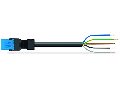 pre-assembled connecting cable; Eca; Plug/open-ended; 5-pole; Cod. I; H05Z1Z1-F 5G 1.5 mm; 7 m; 1,50 mm; blue