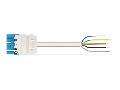 pre-assembled connecting cable; Eca; Plug/open-ended; 5-pole; Cod. I; H05VV-F 5G 2.5 mm; 8 m; 2,50 mm; blue