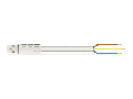pre-assembled connecting cable; Eca; Plug/open-ended; 3-pole; Cod. A; H05VV-F 3G 2.5 mm; 5 m; 2,50 mm; white