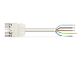 pre-assembled connecting cable; Eca; Socket/open-ended; 5-pole; Cod. A; H05VV-F 5G 2.5 mm²; 4m; 2,50 mm²; white