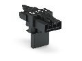 T-distribution connector; 4-pole; Cod. A; 1 input; 2 outputs; 2 locking levers; black
