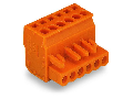 1-conductor female plug; angled; 2.5 mm; Pin spacing 5.08 mm; 20-pole; 2,50 mm; orange