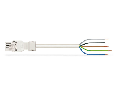 pre-assembled connecting cable; Eca; Socket/open-ended; 5-pole; Cod. A; H05VV-F 5G 1.5 mm; 8 m; 1,50 mm; white