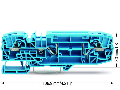 2-conductor carrier terminal block; with test option; for DIN-rail 35 x 15 and 35 x 7.5; 6 mm; Push-in CAGE CLAMP; 6,00 mm; blue