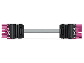 pre-assembled interconnecting cable; Eca; Socket/plug; 5-pole; Cod. B; 3 m; 1,00 mm; pink