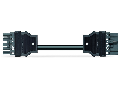 pre-assembled interconnecting cable; Eca; Socket/plug; 5-pole; Cod. L; H05VV-F 5G 1.5 mm; 2 m; 1,50 mm; dark gray