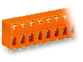 PCB terminal block; push-button; 2.5 mm; Pin spacing 7.62 mm; 5-pole; CAGE CLAMP; 2,50 mm; orange
