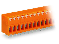 PCB terminal block; push-button; 2.5 mm; Pin spacing 5.08 mm; 2-pole; CAGE CLAMP; 2,50 mm; orange