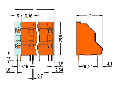 Double-deck PCB terminal block; 2.5 mm; Pin spacing 10.16 mm; 2 x 8-pole; CAGE CLAMP; 2,50 mm; orange