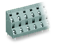 Double-deck PCB terminal block; 2.5 mm; Pin spacing 10 mm; 2 x 8-pole; CAGE CLAMP; 2,50 mm; gray