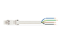 pre-assembled connecting cable; Eca; Plug/open-ended; 4-pole; Cod. A; H05VV-F 4G 1.5 mm; 7 m; 1,50 mm; white