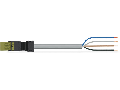 pre-assembled connecting cable; Eca; Plug/open-ended; 4-pole; Cod. B; Control cable 4 x 1.5 mm; 6 m; 1,50 mm; light green