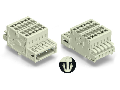 2-conductor combi strip; 100% protected against mismating; Snap-in mounting feet; 1.5 mm²; Pin spacing 3.5 mm; 9-pole; 1,50 mm²; light gray