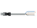 pre-assembled connecting cable; Eca; Plug/open-ended; 4-pole; Cod. B; Control cable 4 x 1.0 mm; 6 m; 1,00 mm; gray
