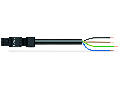 pre-assembled connecting cable; Eca; Socket/open-ended; 4-pole; Cod. A; H05VV-F 4G 1.5 mm; 6 m; 1,50 mm; black