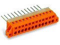 Feedthrough terminal block; Plate thickness: 1.5 mm; 2.5 mm; Pin spacing 5.08 mm; 6-pole; CAGE CLAMP; 2,50 mm; orange