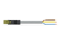 pre-assembled connecting cable; Eca; Plug/open-ended; 3-pole; Cod. B; 8 m; 1,00 mm; light green