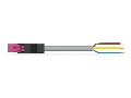 pre-assembled connecting cable; Eca; Plug/open-ended; 3-pole; Cod. B; 5 m; 1,00 mm²; pink