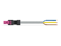 pre-assembled connecting cable; Eca; Socket/open-ended; 3-pole; Cod. B; 5 m; 1,50 mm; pink