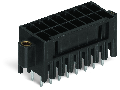 THT male header, 2-row; 0.8 x 0.8 mm solder pin; straight; 100% protected against mismating; Pin spacing 3.5 mm; 2 x 13-pole; black