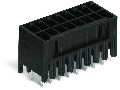 THT male header, 2-row; 0.8 x 0.8 mm solder pin; straight; 100% protected against mismating; Pin spacing 3.5 mm; 2 x 13-pole; black