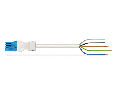 pre-assembled connecting cable; Eca; Socket/open-ended; 5-pole; Cod. I; H05Z1Z1-F 5G 1.5 mm; 2 m; 1,50 mm; blue