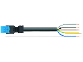 pre-assembled connecting cable; Eca; Socket/open-ended; 5-pole; Cod. I; H05VV-F 5G 1.5 mm; 8 m; 1,50 mm; blue