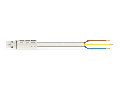 pre-assembled connecting cable; Eca; Plug/open-ended; 3-pole; Cod. A; H05VV-F 3G 2.5 mm�; 8 m; 2,50 mm�; white
