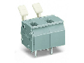 PCB terminal block; push-button; 2.5 mm�; Pin spacing 10/10.16 mm; 2-pole; suitable for Ex-e applications; CAGE CLAMP�; commoning option; 2,50 mm�; light gray