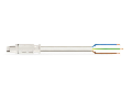 pre-assembled connecting cable; Eca; Socket/open-ended; 3-pole; Cod. A; H05VV-F 3G 1.5 mm; 7 m; 1,50 mm; white