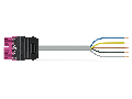 pre-assembled connecting cable; Eca; Plug/open-ended; 5-pole; Cod. B; 2 m; 1,00 mm; pink