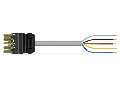 pre-assembled connecting cable; Eca; Socket/open-ended; 5-pole; Cod. B; 2 m; 1,50 mm; light green