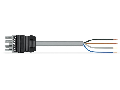 pre-assembled connecting cable; Eca; Socket/open-ended; 4-pole; Cod. B; Control cable 4 x 1.0 mm; 5 m; 1,00 mm; gray