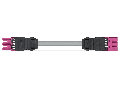 pre-assembled interconnecting cable; Eca; Socket/plug; 3-pole; Cod. B; 7 m; 1,50 mm; pink