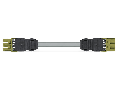 pre-assembled interconnecting cable; Eca; Socket/plug; 3-pole; Cod. B; H05VV-F 3 x 1.0 mm; 1 m; 1,00 mm; light green