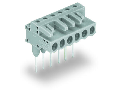 Female connector for rail-mount terminal blocks; 0.6 x 1 mm pins; angled; Pin spacing 5 mm; 11-pole; gray