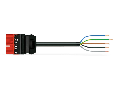 pre-assembled connecting cable; Eca; Plug/open-ended; 5-pole; Cod. P; H05VV-F 5G 2.5 mm²; 3 m; 2,50 mm²; red