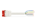 pre-assembled connecting cable; Eca; Plug/open-ended; 5-pole; Cod. P; H05VV-F 5G 1.5 mm; 6 m; 1,50 mm; red
