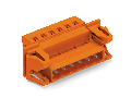 1-conductor male connector; Snap-in flange; 2.5 mm; Pin spacing 5.08 mm; 17-pole; 2,50 mm; orange