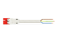 pre-assembled connecting cable; Eca; Plug/open-ended; 3-pole; Cod. P; H05Z1Z1-F 3G 2.5 mm; 4m; 2,50 mm; red