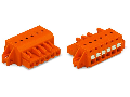 1-conductor female plug; push-button; clamping collar; 2.5 mm; Pin spacing 5.08 mm; 5-pole; 2,50 mm; orange