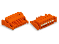 1-conductor female plug; push-button; Locking lever; 2.5 mm; Pin spacing 5.08 mm; 3-pole; 2,50 mm; orange