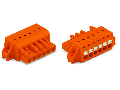 1-conductor female plug; push-button; clamping collar; 2.5 mm; Pin spacing 5.08 mm; 2-pole; 2,50 mm; orange