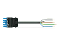 pre-assembled connecting cable; B2ca; Socket/open-ended; 5-pole; Cod. I; H05Z1Z1-F 5G 1.5 mm; 3 m; 1,50 mm; blue