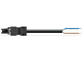 pre-assembled connecting cable; Eca; Socket/open-ended; 2-pole; Cod. A; H05VV-F 2 x 2.5 mm; 7 m; 2,50 mm; black