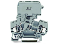 2-conductor fuse terminal block; with pivoting fuse holder; for 5 x 20 mm miniature metric fuse; without blown fuse indication; for DIN-rail 35 x 15 and 35 x 7.5; 4 mm; CAGE CLAMP; 4,00 mm; gray
