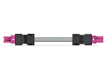 pre-assembled interconnecting cable; Eca; Socket/plug; 2-pole; Cod. B; Control cable 2 x 1.0 mm; 2 m; 1,00 mm; pink