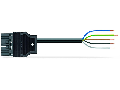pre-assembled connecting cable; Eca; Plug/open-ended; 5-pole; Cod. L; H05Z1Z1-F 5G 2.5 mm; 8 m; 2,50 mm; dark gray