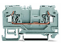2-conductor through terminal block; 4 mm; with test port; without shield contact; center marking; for DIN-rail 35 x 15 and 35 x 7.5; CAGE CLAMP; 4,00 mm; gray